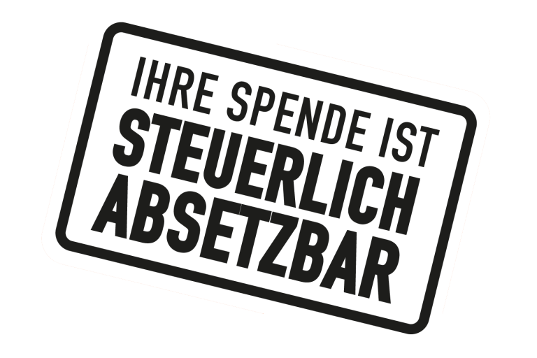 Textstempel: "Ihre Spende ist steuerlich absetzbar."