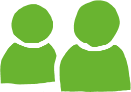 Schemenhafte Illustration zweier Personen.