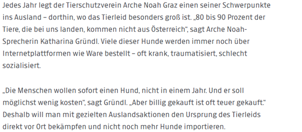 Ein Artikel über das Kastrationsprojekt der Arche Noah-Aktiver Tierschutz Austria in Rumänien.